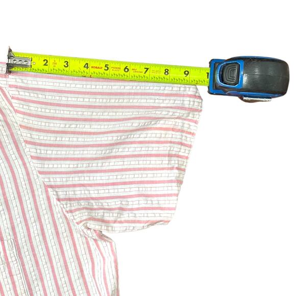Vintage pink stripe cotton shirt – crunch cloth 80s style - Picture 6 of 6